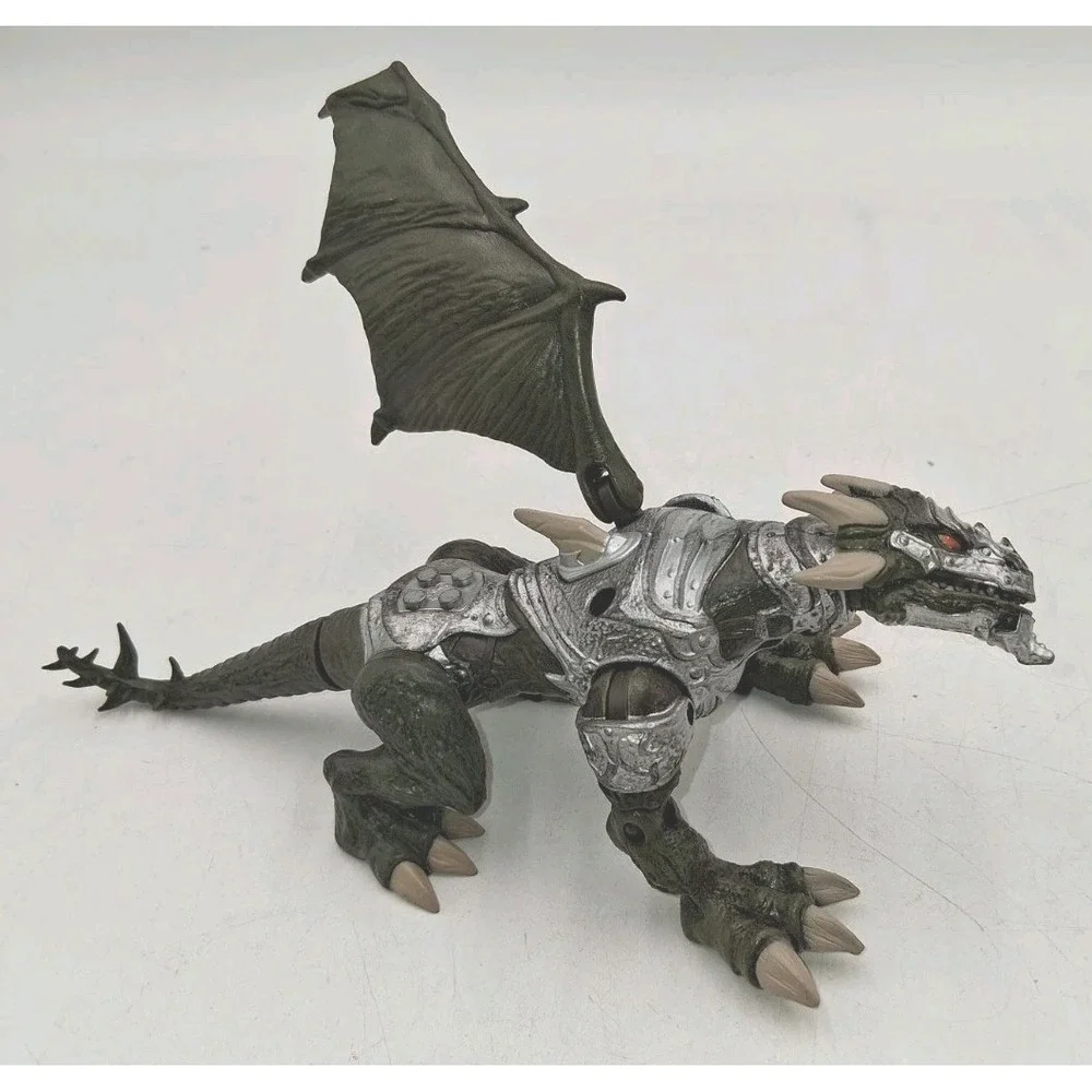 Rare Mega Bloks Argentum Silver Armor Dragon Metal Age Missing One Wing